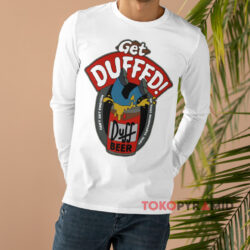 Vintage Homer Simpson Duff Beer Get Duffed Shirt 2 Vintage Homer Simpson Duff Beer Get Duffed White Long sleeved