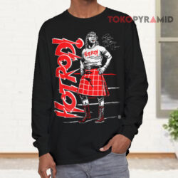 Vintage Hotrod Wwe Wrestling Grigio Kilt Long sleeved