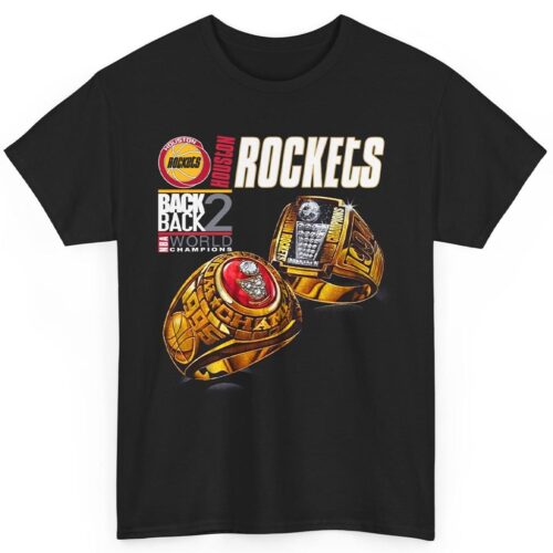 Vintage Houston Rockets Back 2 Back Champions Rings Shirt
