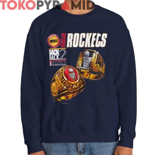 Vintage Houston Rockets Back 2 Back Champions Rings Shirt
