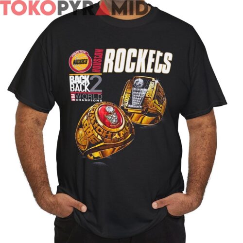 Vintage Houston Rockets Back 2 Back Champions Rings Shirt
