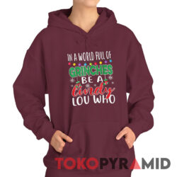 Vintage In A World Full Of Grinches Be A Cindy Lou Who Christmas Hoodie