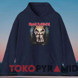 Vintage Iron Maiden Eddie Candle Finger T shirt Navy Hoodie