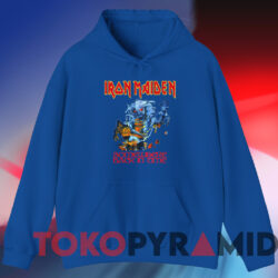 Vintage Iron Maiden Somewhere Back In Time T shirt Blue Hoodie