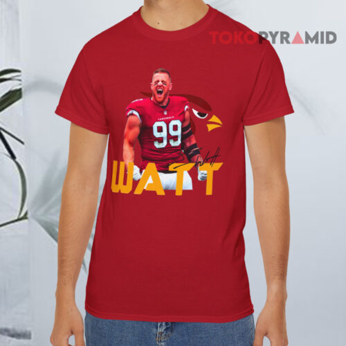 Vintage J J Watt Cardinals Signatures Red T shirt