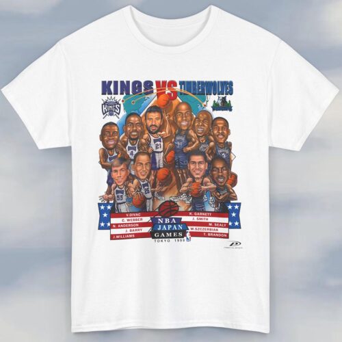 Vintage Japan Games Tokyo 1999 Kings Vs Timberwolves Shirt Vintage Japan Games Tokyo 1999 Kings Vs Timberwolves Shirt