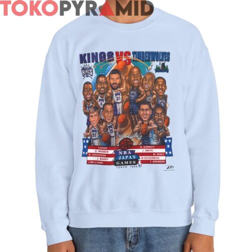 Vintage Japan Games Tokyo 1999 Kings Vs Timberwolves Shirt Vintage Japan Games Tokyo 1999 Kings Vs Timberwolves Shirt