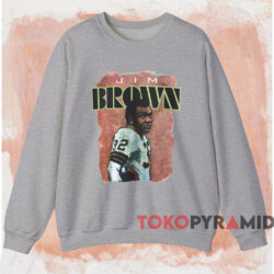 Vintage Jim Brown Cleveland Browns T-shirt 3 Vintage Jim Brown Cleveland Browns T shirt Grey Sweatshirt