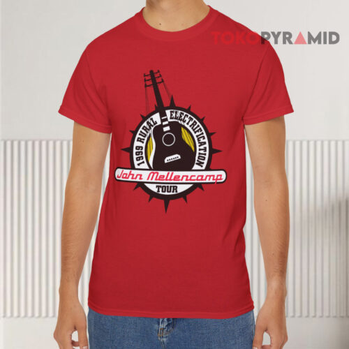 Vintage John Mellencamp 1999 Rural Electrification Tour Red T shirt