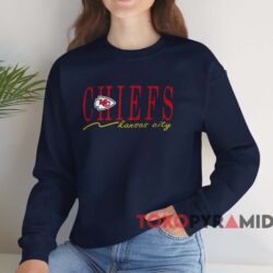 Vintage Kansas City Chiefs Logo Shirt Navy Sweatshirt