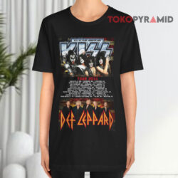 Vintage Kiss And Def Leppard Tour 2014 Black T shirt