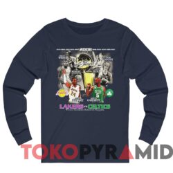 Vintage LA Lakers vs. Boston Celtics 2008 NBA The Finals Rare Tee 2 Vintage LA Lakers vs Boston Celtics 2008 NBA The Finals Tee Navy Long sleeved