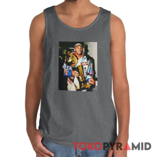 Vintage Lakers Kobe Bryant Holding Trophy Unique Tank Top