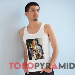 Vintage Lakers Kobe Bryant Holding Trophy Unique Tee White Tanktop