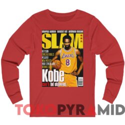 Rare Lakers Kobe Bryant Slam Magazine 1998 Cover Can't Be Stopped Tee 2 Vintage Lakers Kobe Bryant Slam Magazine 1998 Cover Can't Be Stopped Tee Red Long sleeved