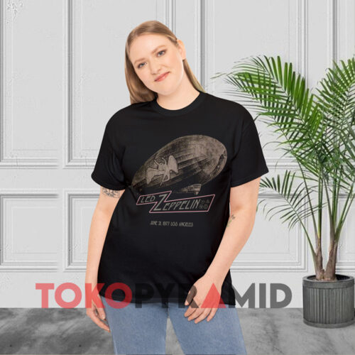 Vintage Led Zeppelin 1977 Los Angeles Black T shirt