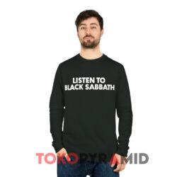Vintage Listen To Black Sabbath Black Long sleeved