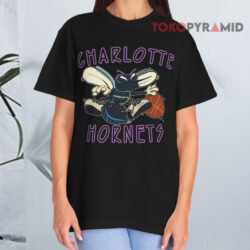 Vintage Logo 7 Charlotte Hornets Nba Black T shirt