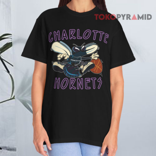 Vintage Logo 7 Charlotte Hornets Nba Black T shirt Vintage Logo 7 Charlotte Hornets Nba Black T shirt