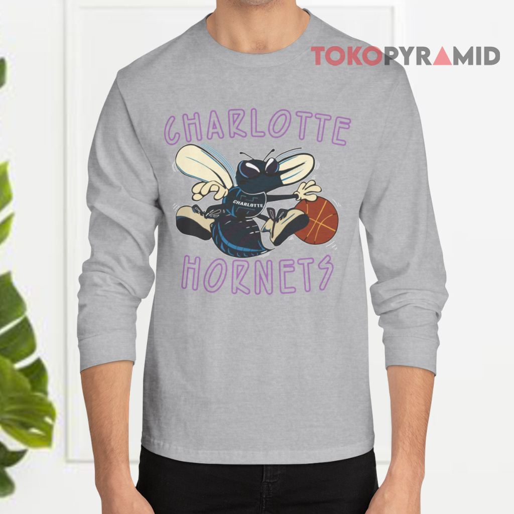 Vintage Logo 7 Charlotte Hornets Nba Long sleeved Vintage Logo 7 Charlotte Hornets Nba Long sleeved