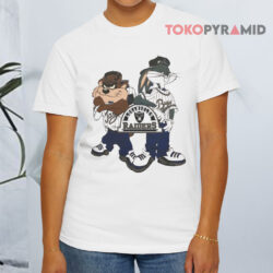 Vintage Looney Tunes Bugs Bunny Taz Los Angeles Raiders White T shirt