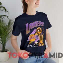 Vintage Los Angeles Lakers 17X Trophy World Champions T shirt Navy T shirt
