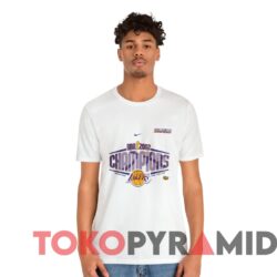 Vintage Los Angeles Lakers 2002 NBA Champions Three In A Row Tee White T shirt