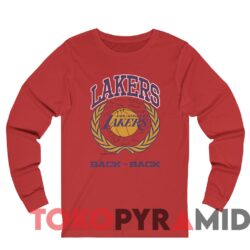 Vintage Los Angeles Lakers Back To Back World Champions Tee 3 Vintage Los Angeles Lakers Back To Back World Champions Tee Red Long sleeved