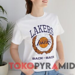 Vintage Los Angeles Lakers Back To Back World Champions Tee 1 Vintage Los Angeles Lakers Back To Back World Champions Tee White T shirt