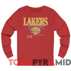 Vintage Los Angeles Lakers Basketball Association T shirt Red Long sleeved