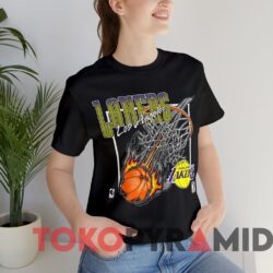 Vintage Los Angeles Lakers Fireball Tee Black T shirt