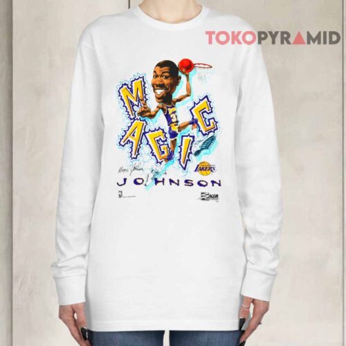 Vintage Los Angeles Lakers Magic Johnson Salem Caricature Long sleeved Vintage Los Angeles Lakers Magic Johnson Salem Caricature Long sleeved