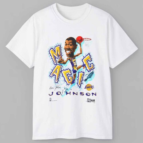 Vintage Los Angeles Lakers Magic Johnson Salem Caricature Shirt Vintage Los Angeles Lakers Magic Johnson Salem Caricature Shirt