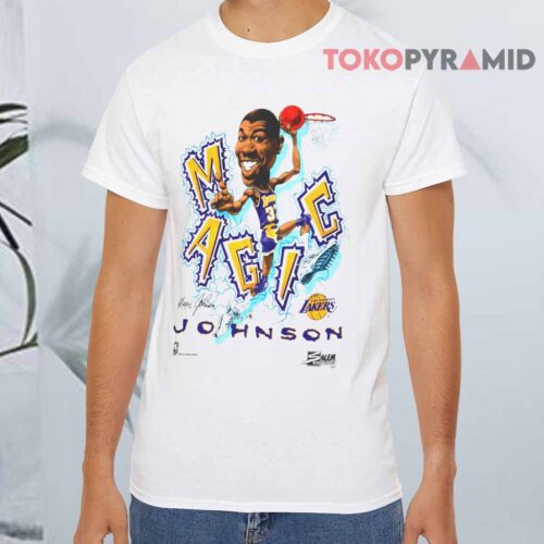 Vintage Los Angeles Lakers Magic Johnson Salem Caricature T Shirt Vintage Los Angeles Lakers Magic Johnson Salem Caricature T Shirt
