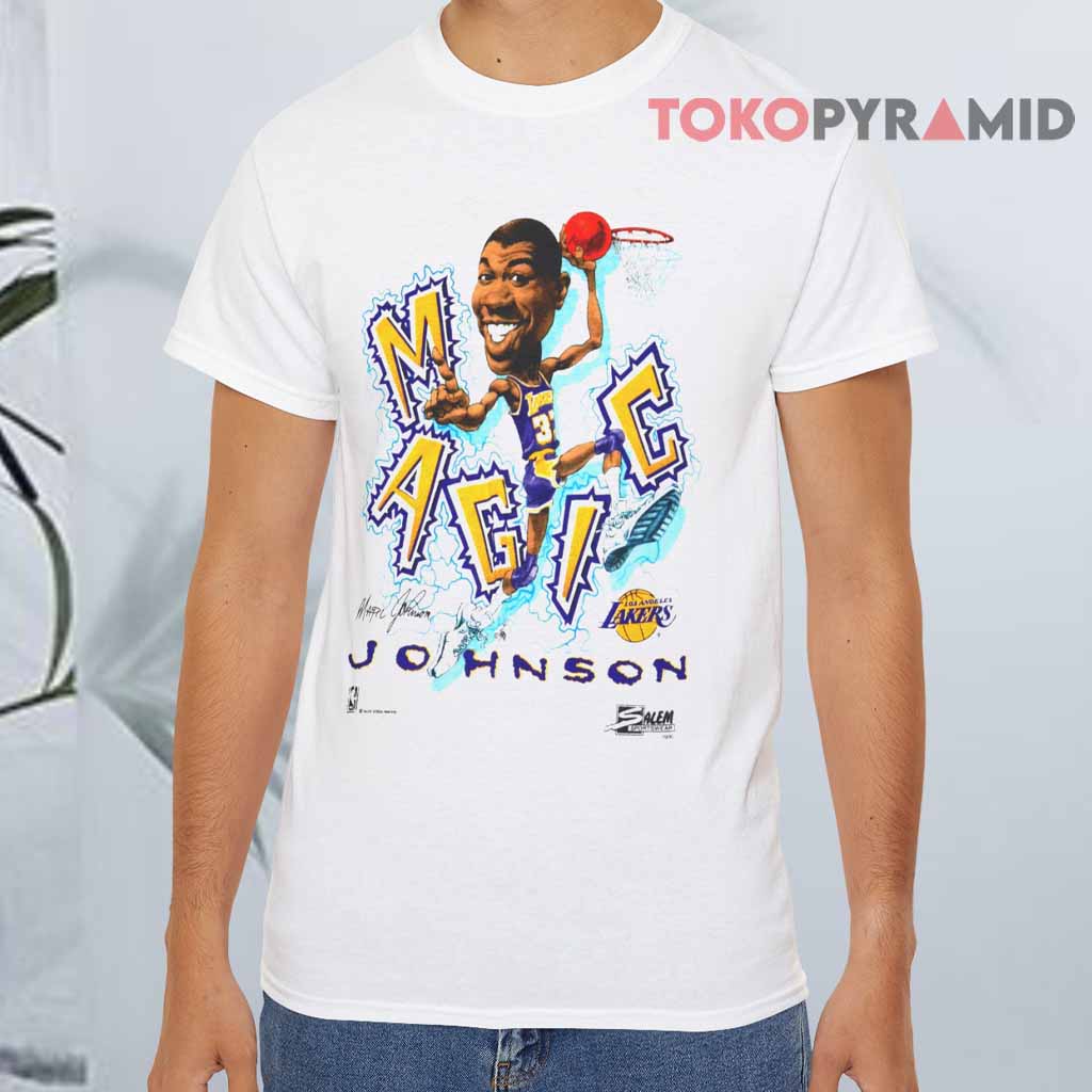 Vintage Los Angeles Lakers Magic Johnson Salem Caricature T Shirt Vintage Los Angeles Lakers Magic Johnson Salem Caricature T Shirt
