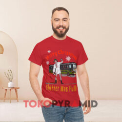 Vintage Merry Christmas Shitter Was Full Red T shirt