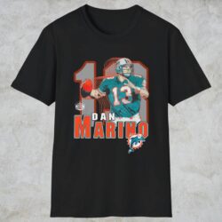 Vintage Miami Dolphins 13 Dan Marino Tee Black T shirt