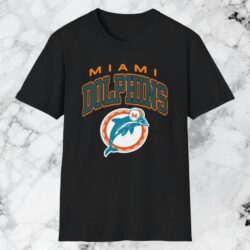 Vintage Miami Dolphins Classic Logo Shirt Black T shirt
