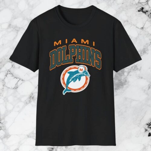 Vintage Miami Dolphins Classic Logo Shirt Black T shirt