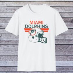 Vintage Miami Dolphins Helmet Graphic Shirt White T shirt