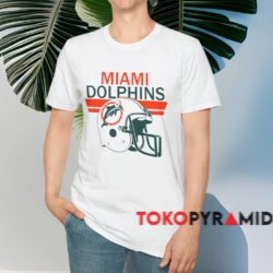 Vintage Miami Dolphins Helmet Graphic Shirt White T shirt