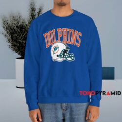 Vintage Miami Dolphins Helmet Shirt Blue Sweatshirt
