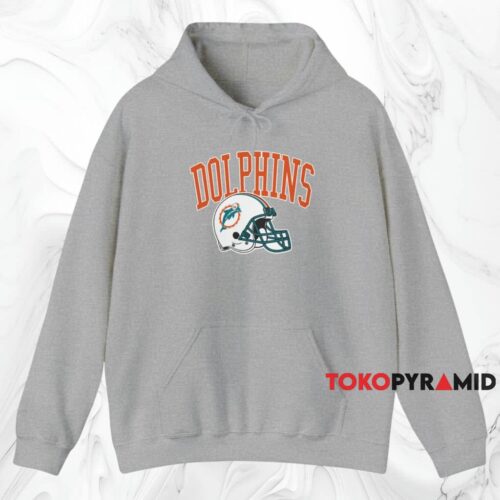 Vintage Miami Dolphins Helmet Shirt Grey Hoodie