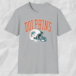Vintage Miami Dolphins Helmet Shirt Grey T shirt