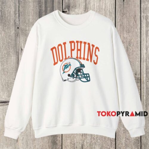 Vintage Miami Dolphins Helmet Shirt White Sweatshirt