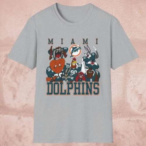 Vintage Miami Dolphins Looney Tunes Shirt Grey T shirt