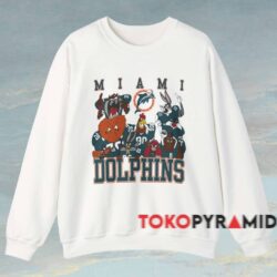Vintage Miami Dolphins Looney Tunes Shirt White Sweatshirt