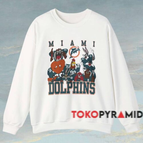 Vintage Miami Dolphins Looney Tunes Shirt White Sweatshirt