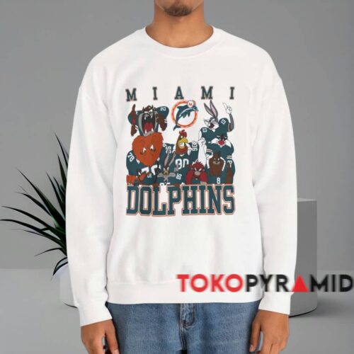 Vintage Miami Dolphins Looney Tunes Shirt White Sweatshirt