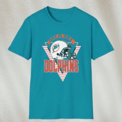 Vintage Miami Dolphins Trench Shirt Tropical Blue T shirt